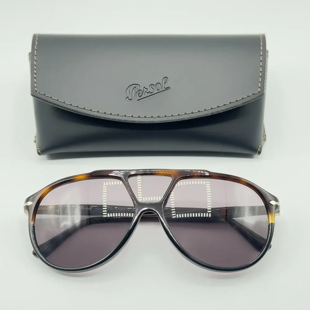 Persol Sunglasses PO3217S 1089R5 Brown Black Tortoise Pilot Frame Grey Lens 59mm